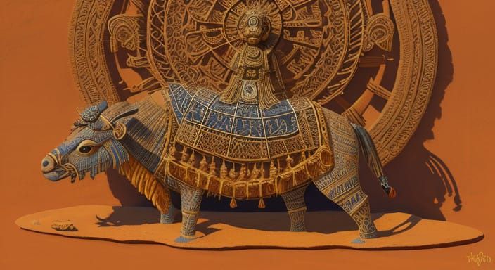 Ancient Rajasthani Mystic Figure in Desert Landscape