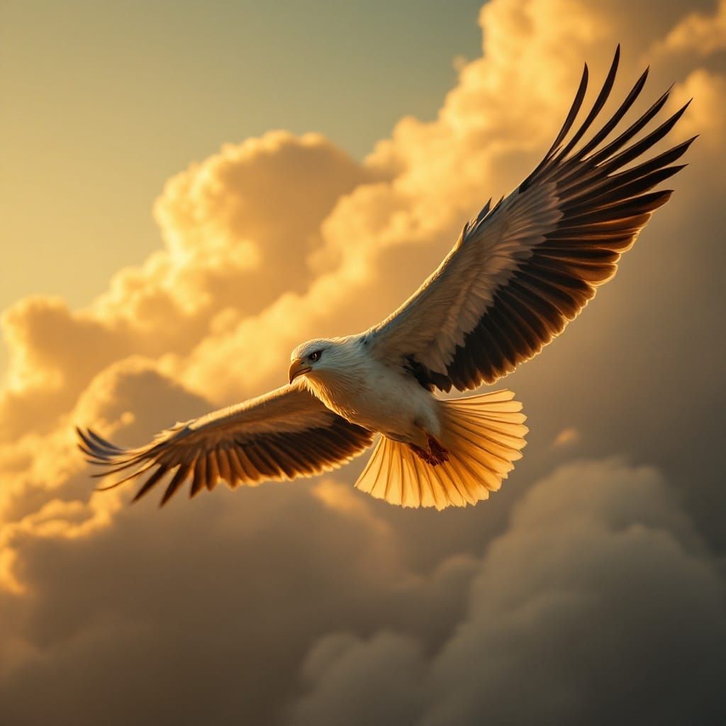 Majestic Bird Soars Through Golden Morning