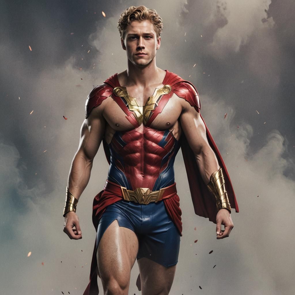 Hyperrealistic Portrait of a Smiling Man with Open Shirt