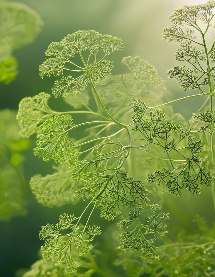 Delicate Dill Fronds in Morning Light