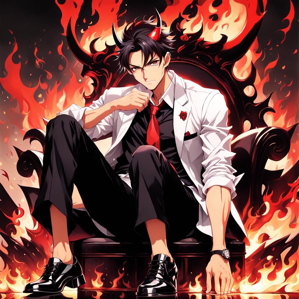 Anime Demon Boy in Flames