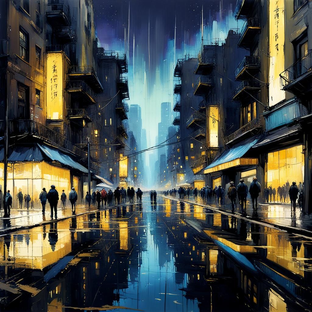 City Reflection in Iris: Detailed Matte Painting