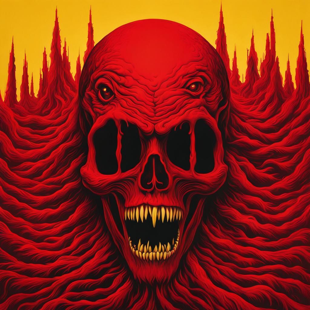 Existential Horror in Matte Red, 12k Resolution