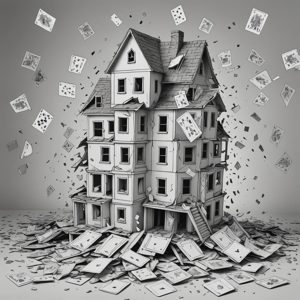 Coloring Sheet: Collapsing House of Cards