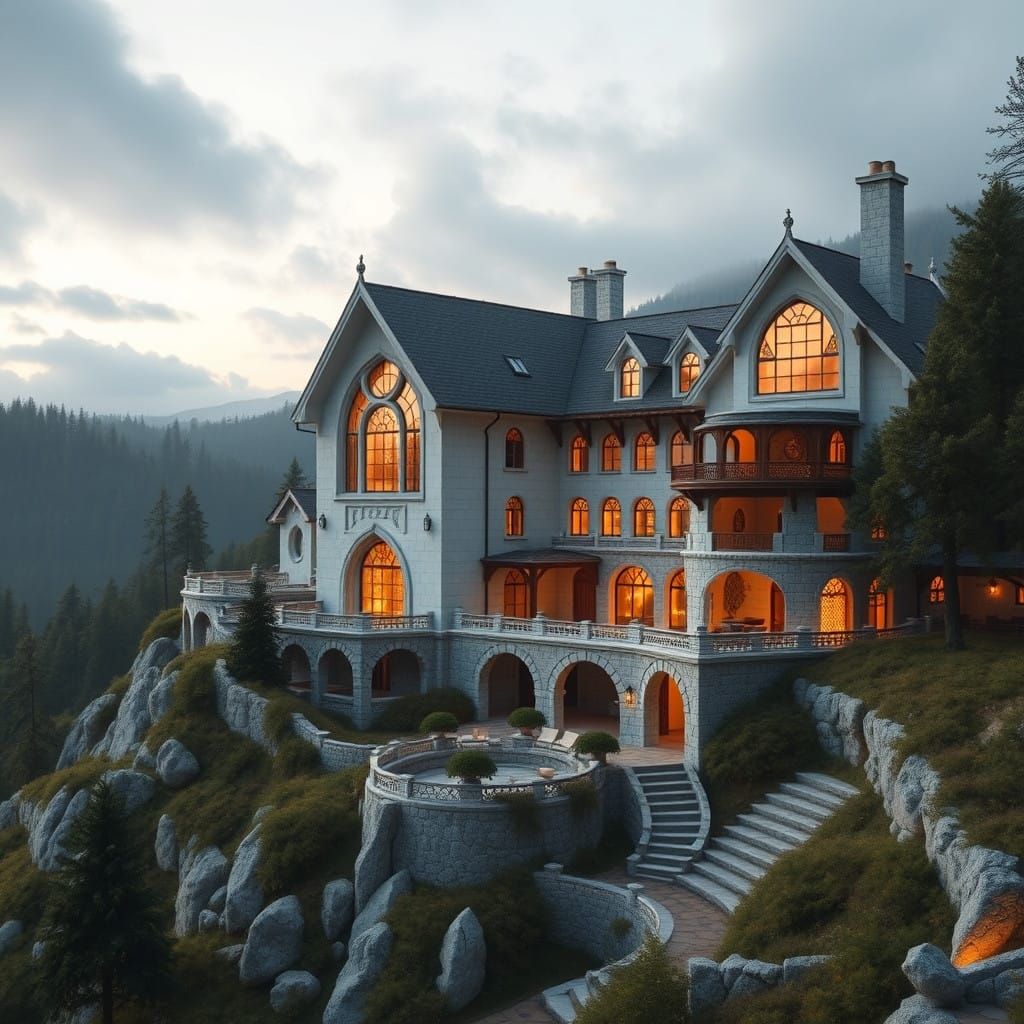 Ethereal Ayleid Residence Overlooks Cyrodilic and Nordic Ter...