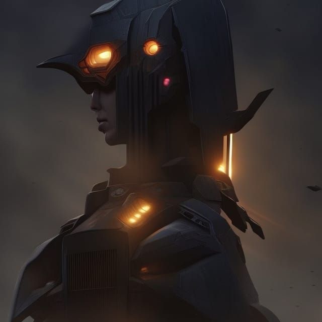 Dystopian Raven in Gritty Cyberpunk Flowerpunk Style