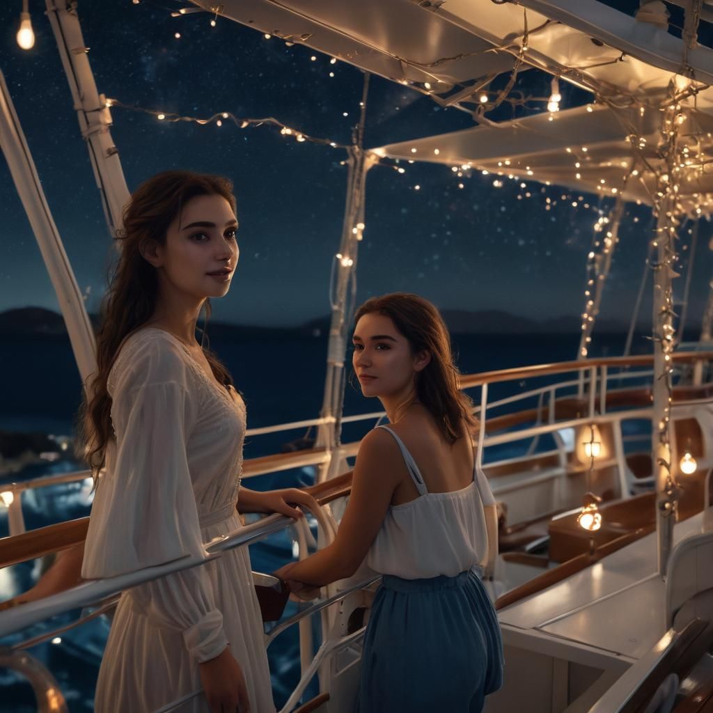 Magical Midnight Ferry Between Greek Islands