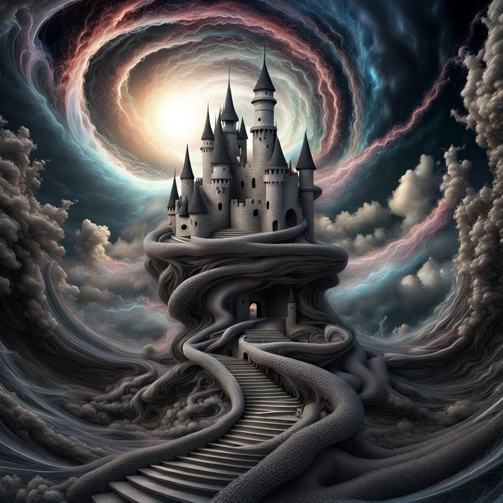 Threadwork Castle Tornado in Dream Galaxy Landscape