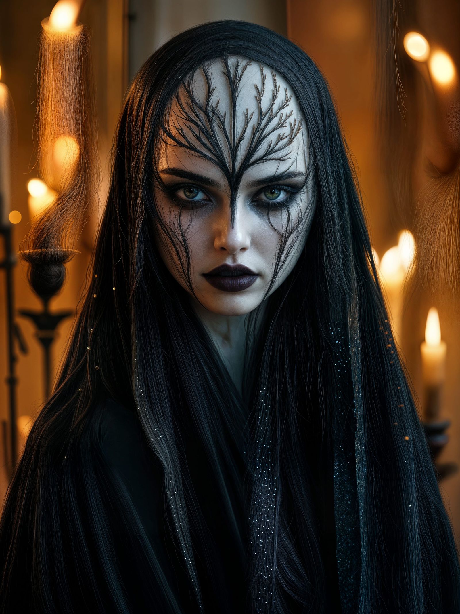 Masked Woman Battles Dark Magic in Cathedral