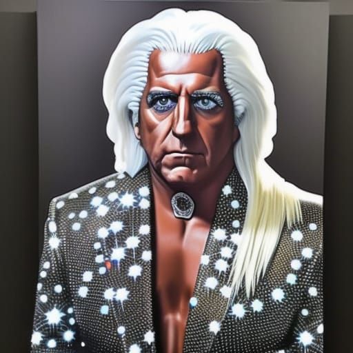 Hyperrealistic Concrete Art: Ric Flair Portrait