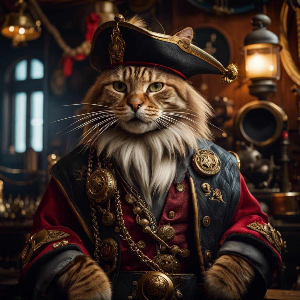 Captain "Cool Cat" relaxing at the pirate club (#644)