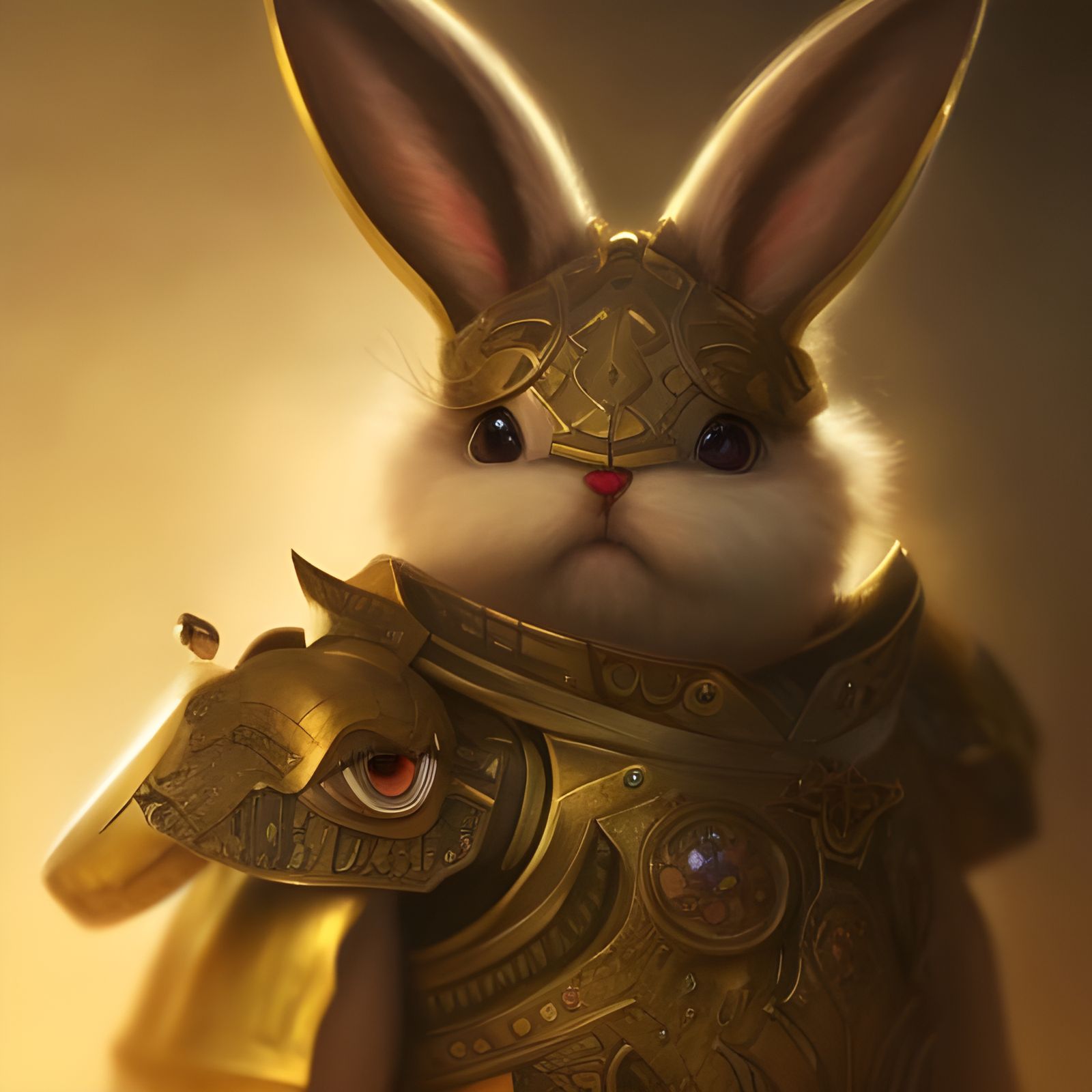 Armored Bunny Rabbit: Kawaii Fantasy Art
