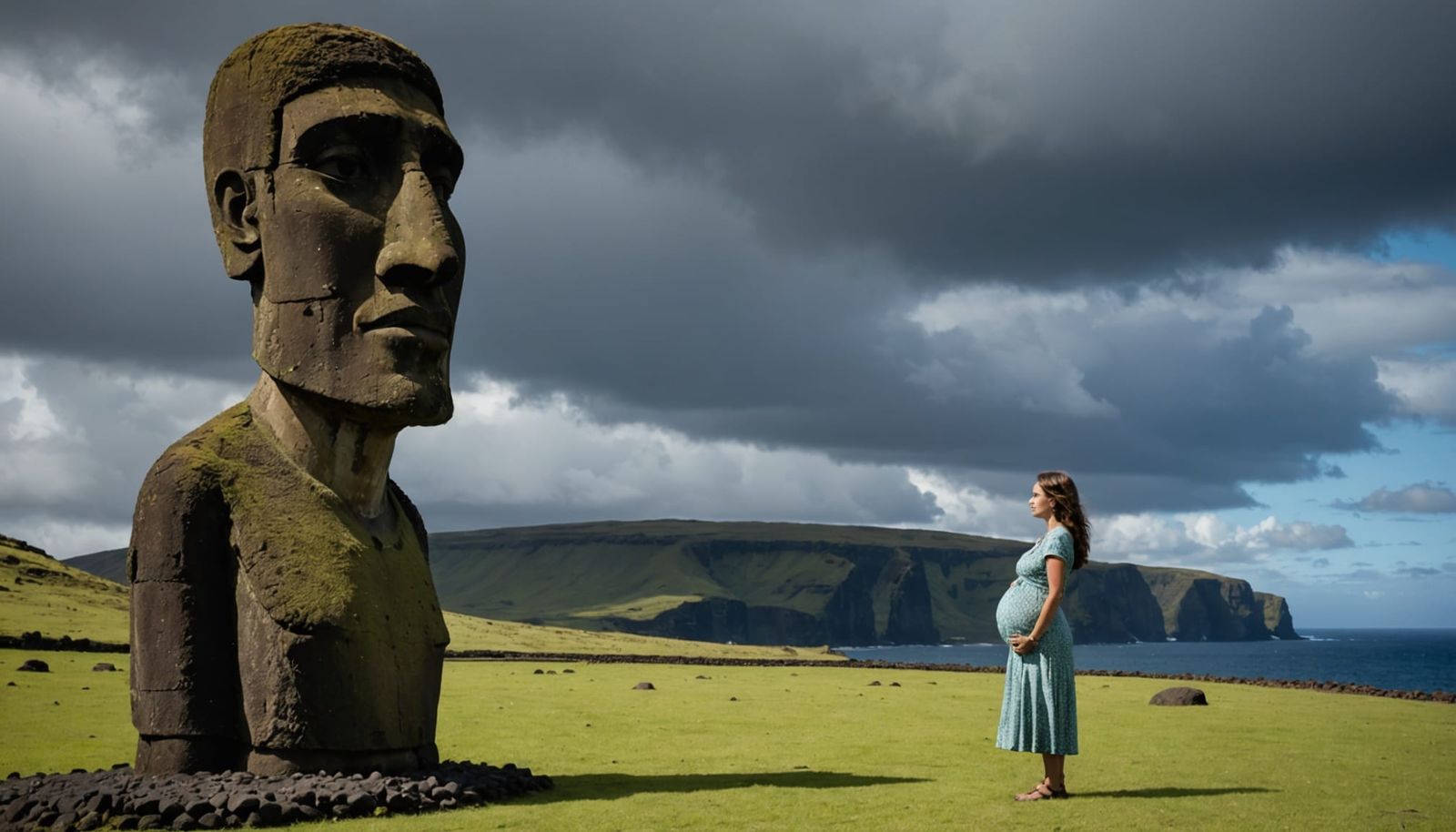 Mysterious Easter Island Goddess Emerges from Stormy Skies