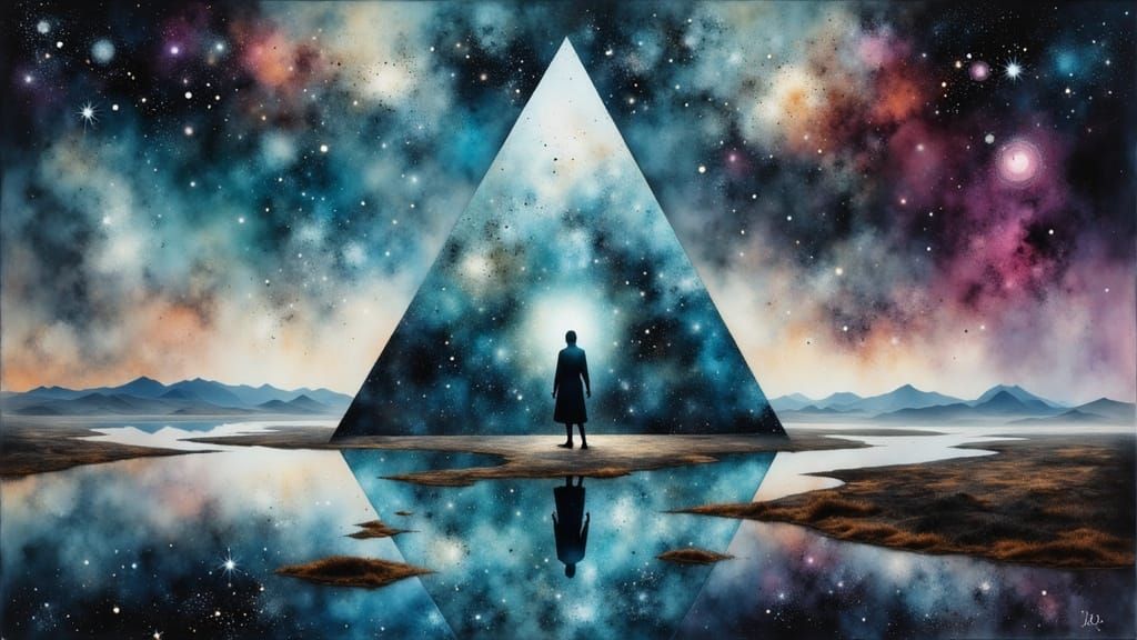 Shattered Prism in Surreal Alien Sky