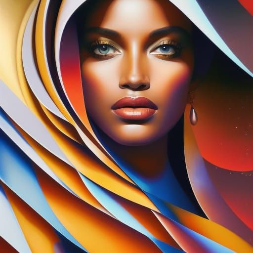 Steampunk Engine in Mountain Landscape Digital Illustration