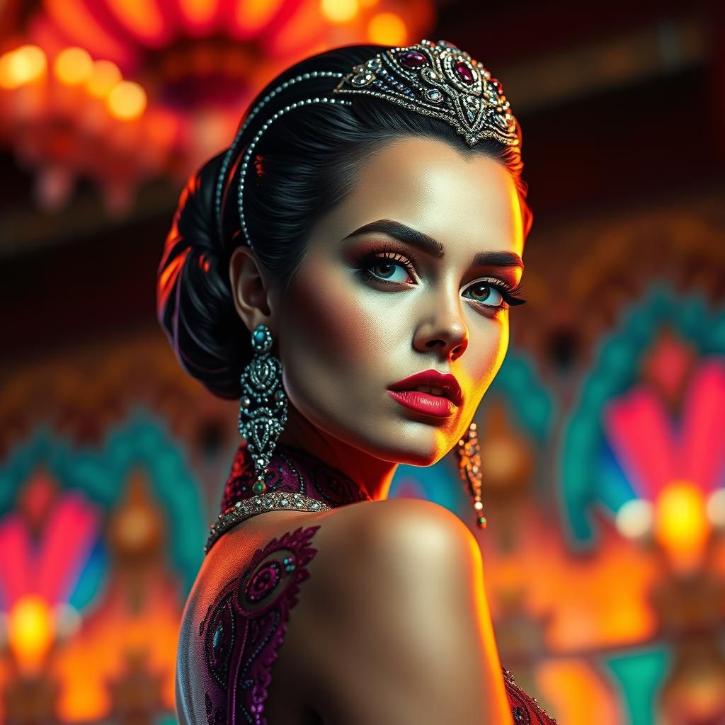 Art Deco Haute Couture Fashion Model in HDR