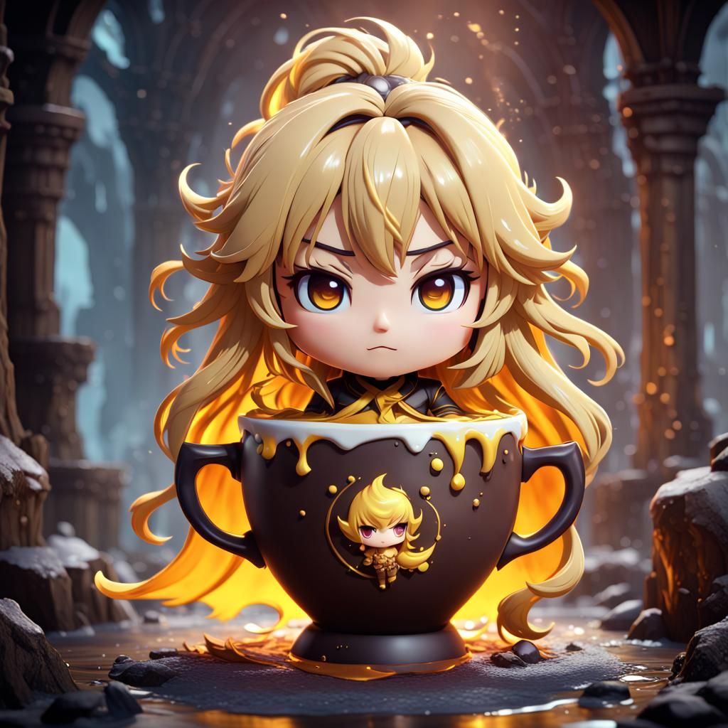 Chibi Yang in a tea cup
