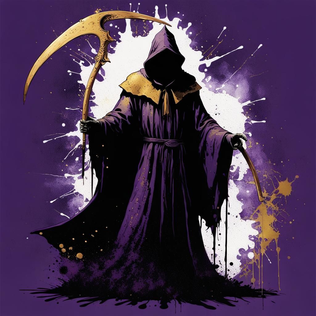 ink splatter art piece depicting a wizard foreboding pose.