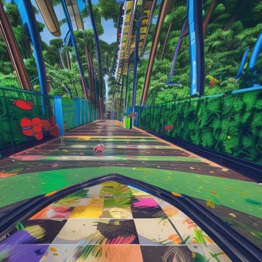 Dystopian Jungle Soccer with Shopping Trolley