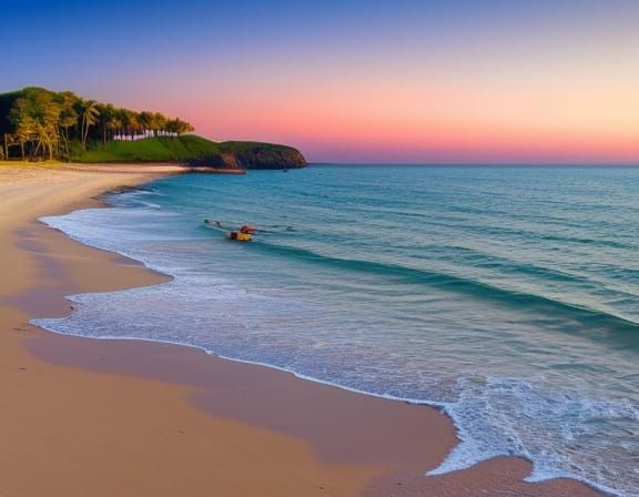 Picturesque Beach Landscape with Turquoise Water