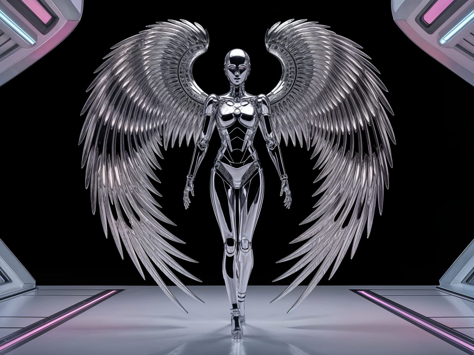 Divine Cyberpunk Angel Embodies Modern Robotics