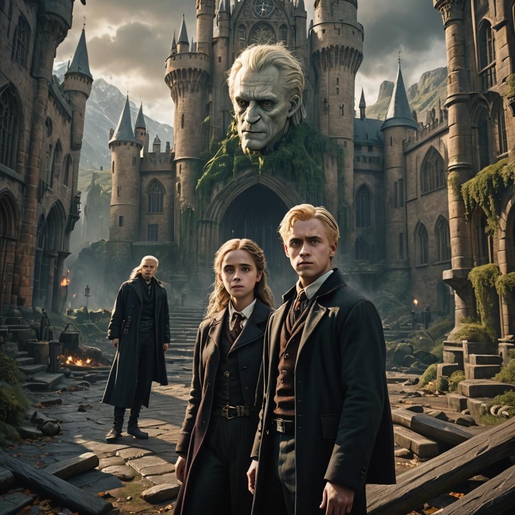 Hermione and Draco: Detailed Fantasy Art