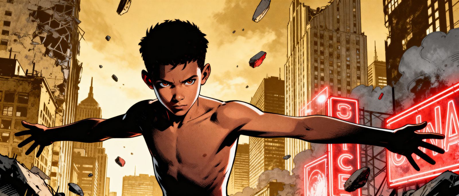 World at Feet, Vibrant Colors, Detailed Background