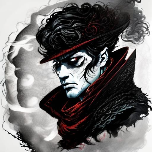 Prince with Monarch Butterflies in Ink Flow Style