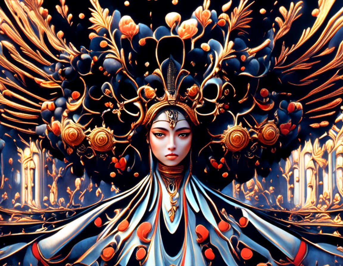 Dark Fantasy Woman Portrait in Hyperrealism