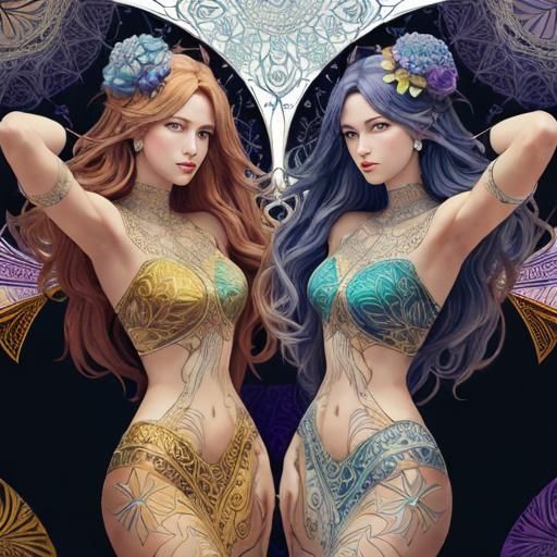 Intricate Fractal Mosaic in Celtic Style