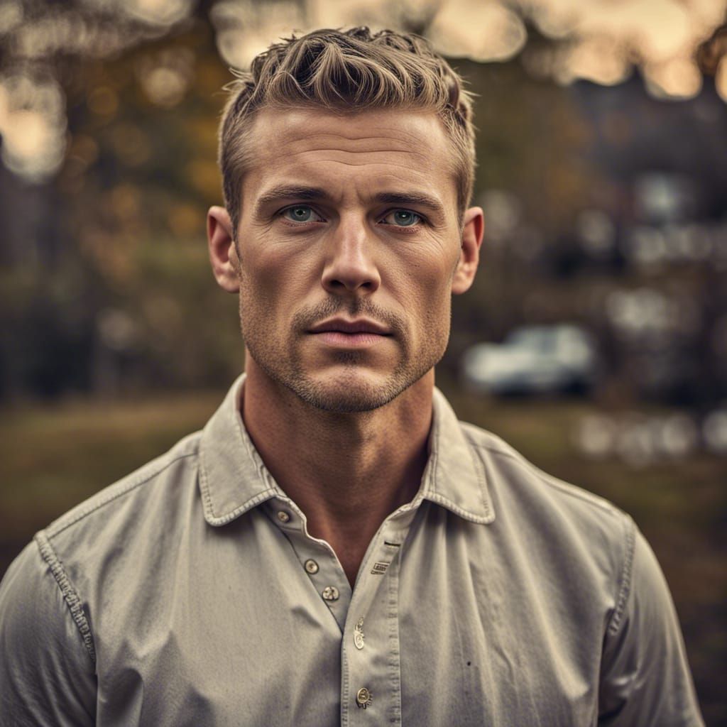 Hyperrealistic Portrait of a Man in New England