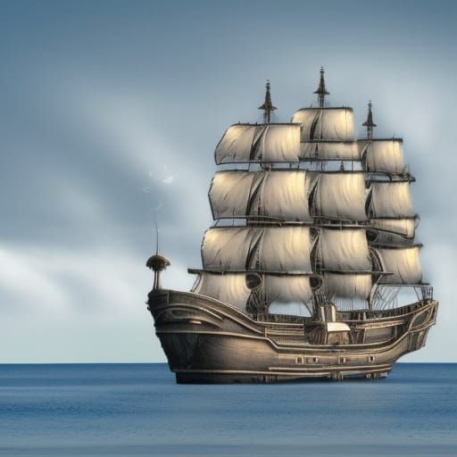 Steampunk Airship Over Icebergs: A Flying Fantasy