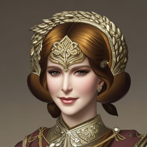 Greta Garbo Portrait in Steampunk Fantasy Style