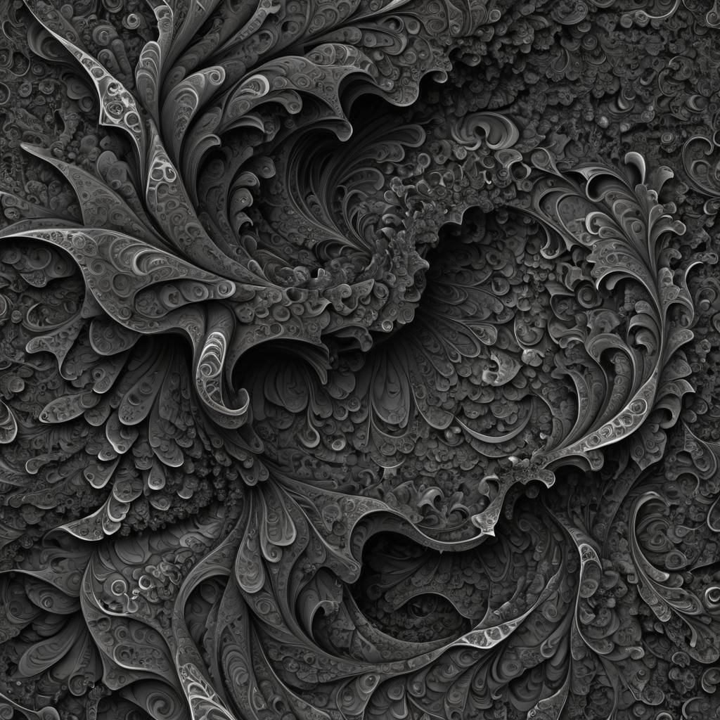 Grimdark Abstract Vector Fractal with 3D Shading