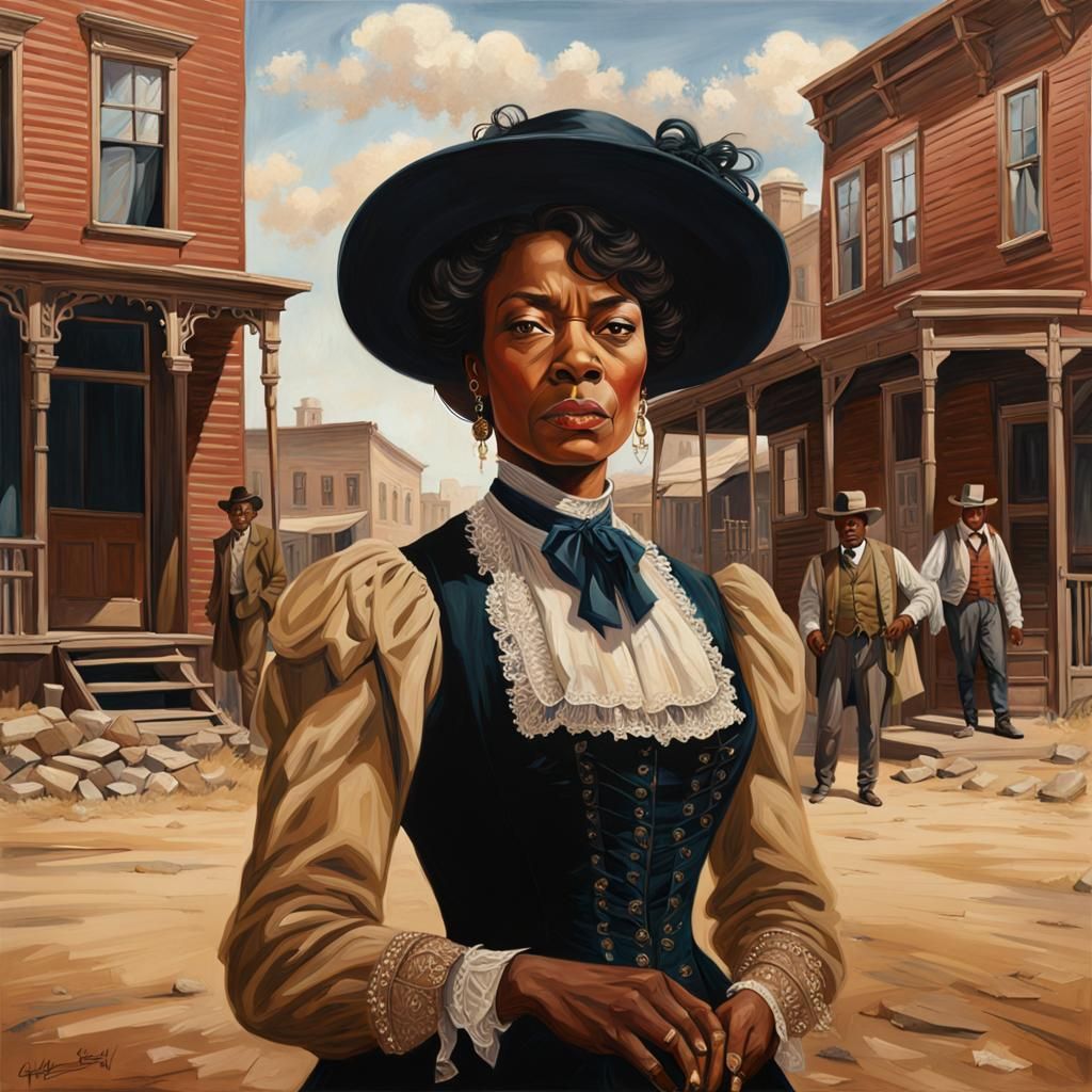Angela Bassett as Western Heroine: Oil Painting