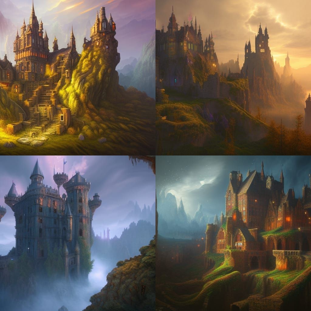 Fantastical Castle in the Sky: Matte Painting