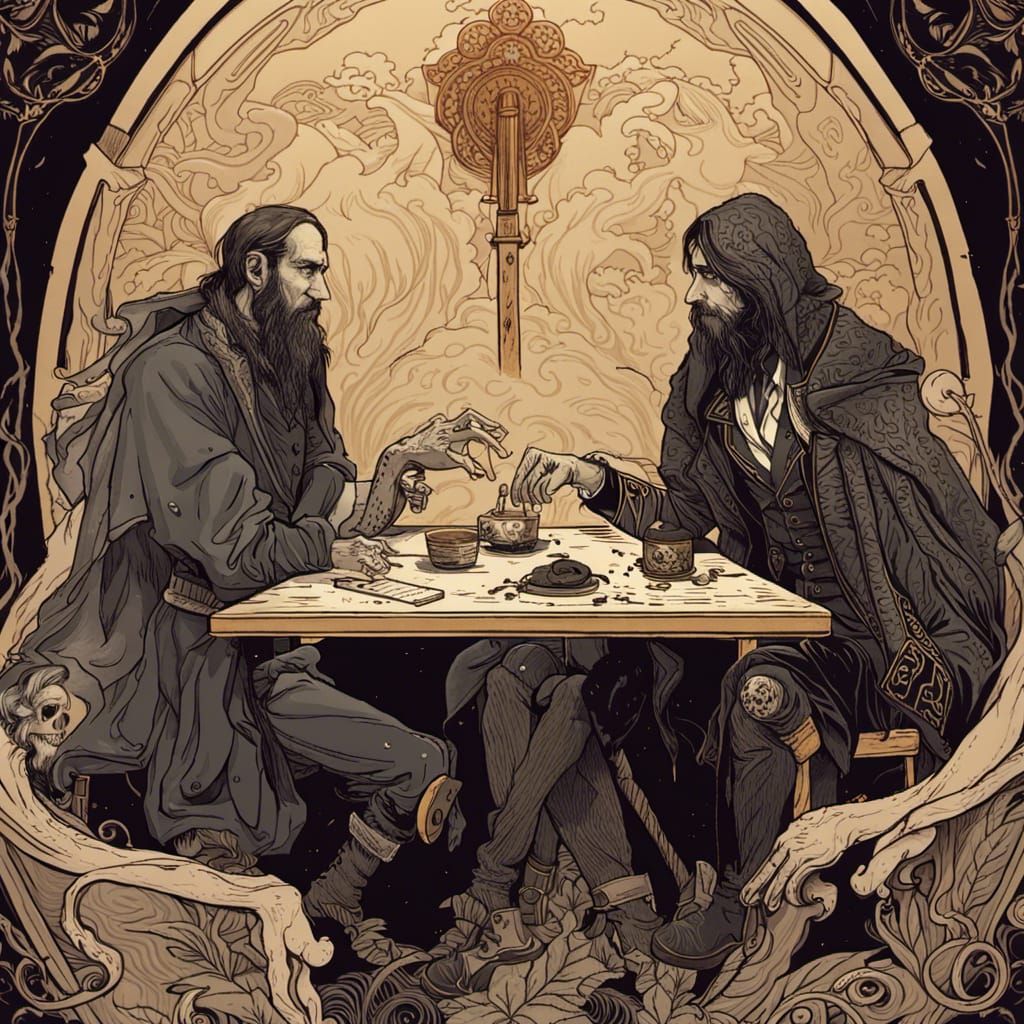 Epic Tarot Card: Macabre Duel to the Death