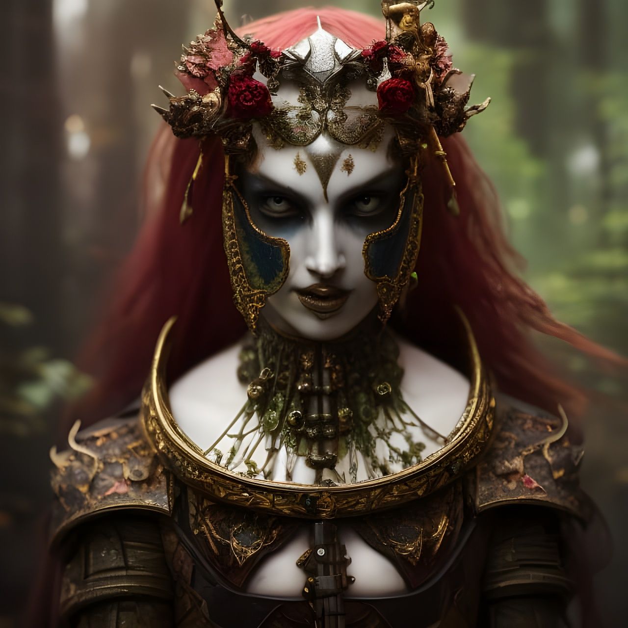 Ethereal Cultist Portrait in Moonlit Forest