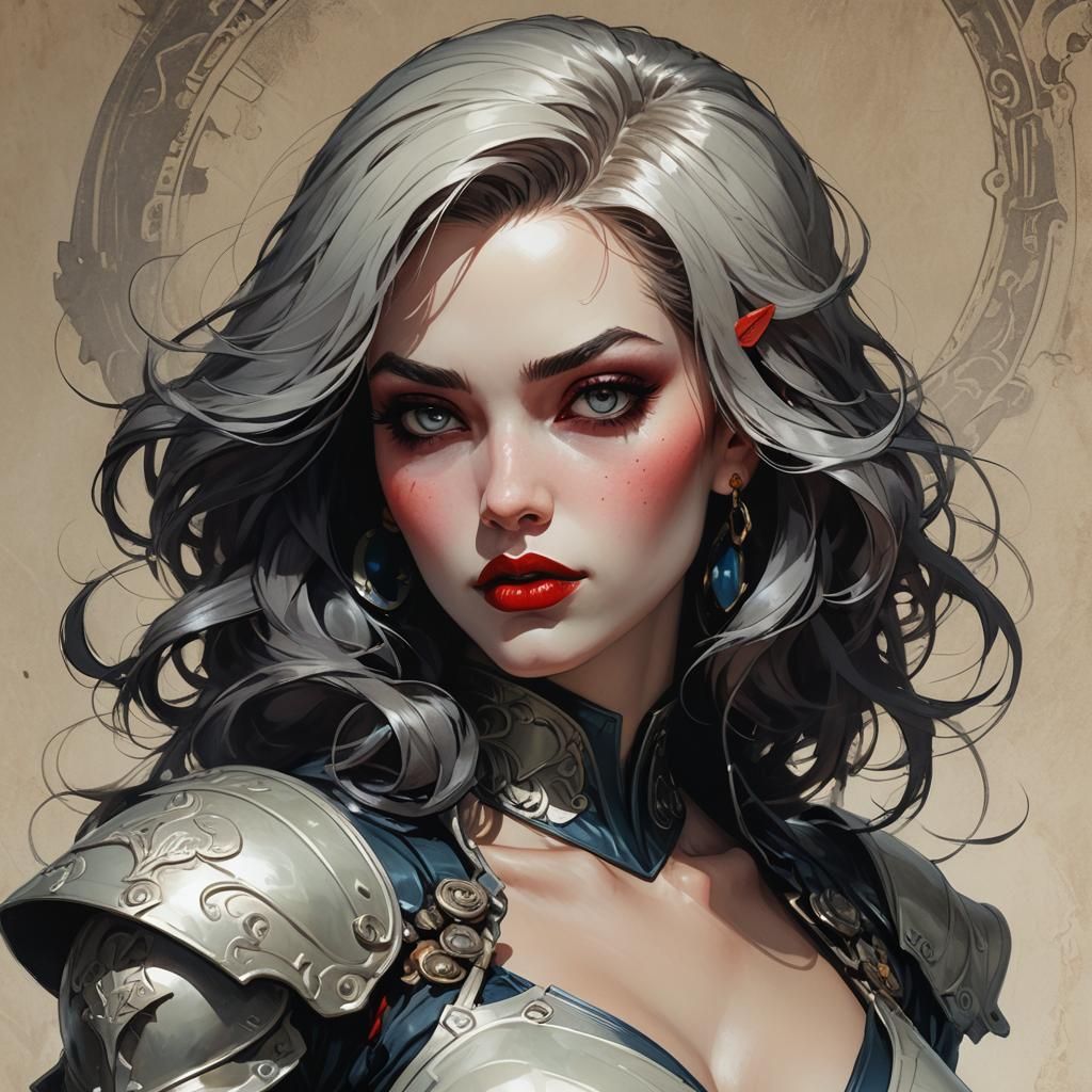 Beautiful Woman in Comic Book Art Style