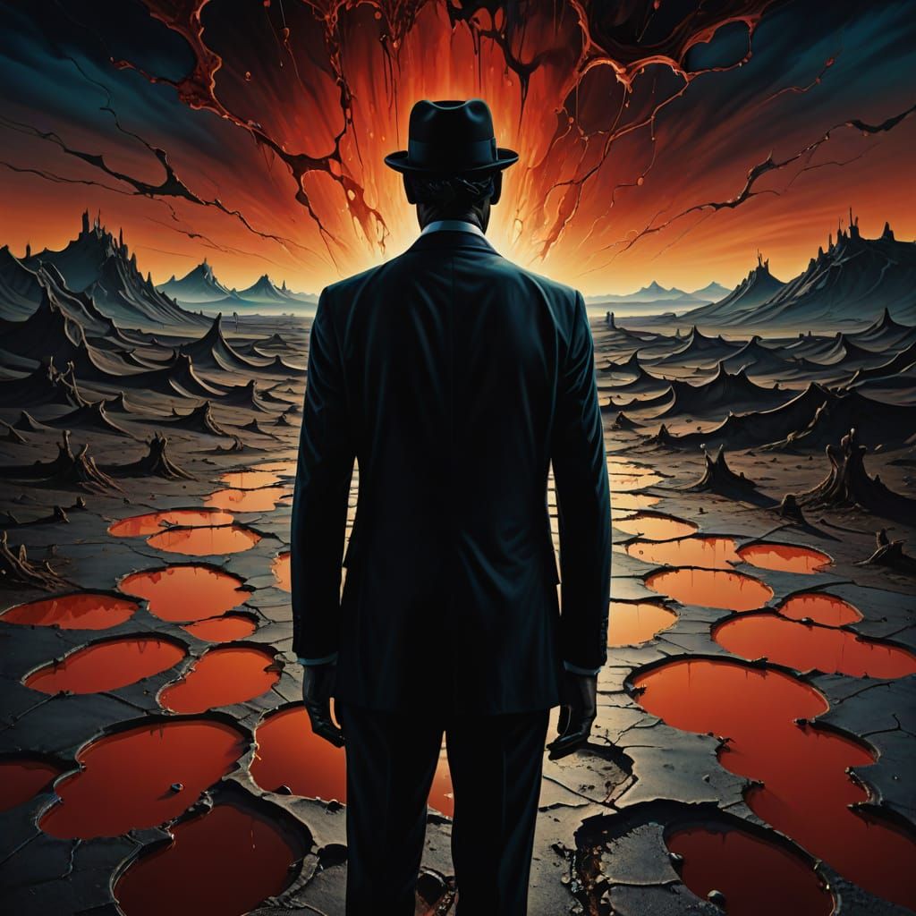 Surreal Dreamscapes: Ephemeral Figure in a Desolate Landscap...