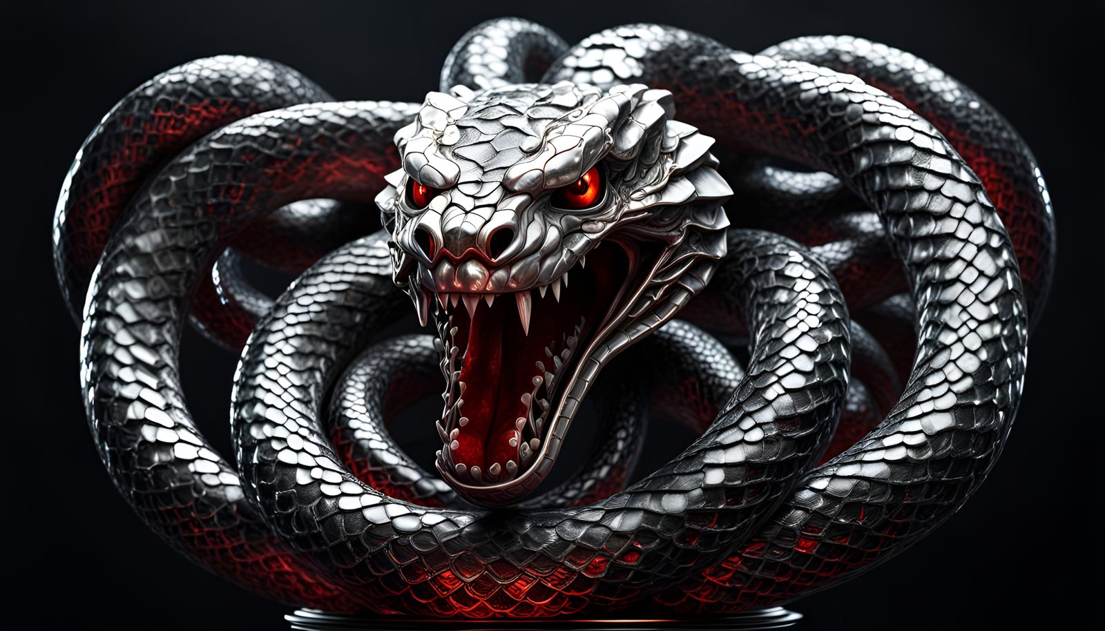 A Chrome And Red Dragon Snake (Continued)