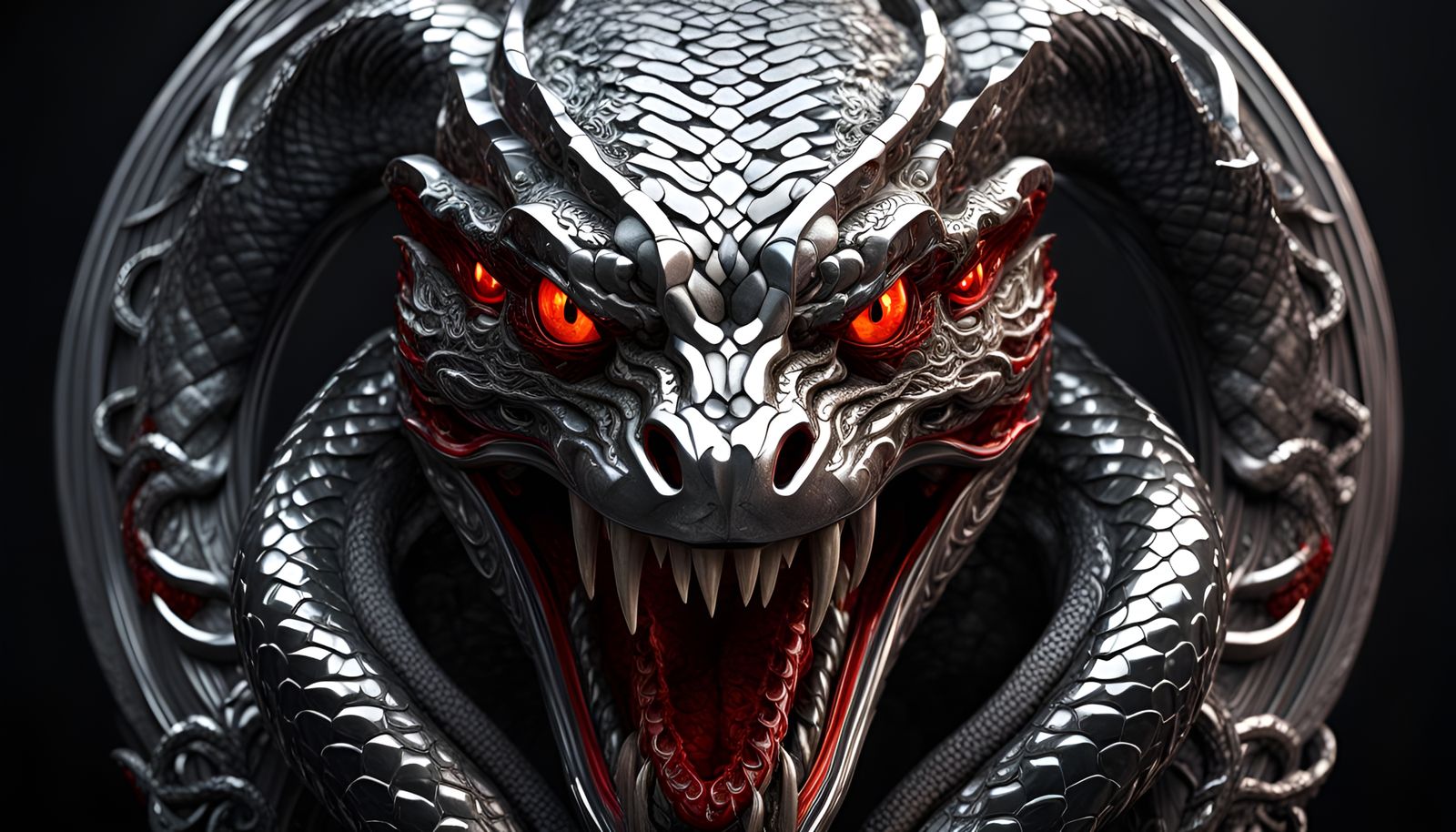 A Chrome And Red Dragon Snake (Continued)