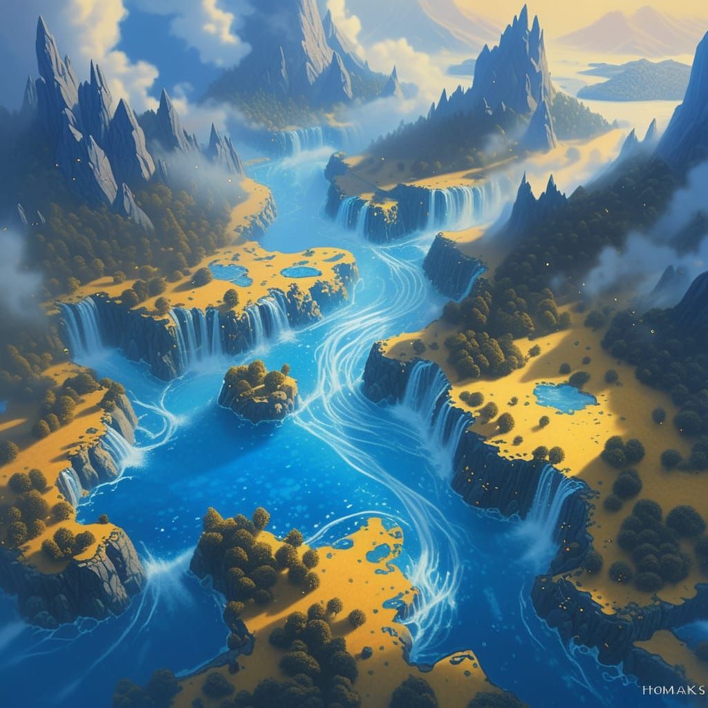 Ethereal Fantasy World Map of Althanasia