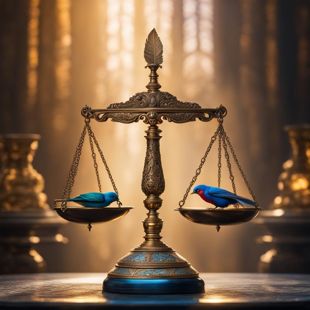 Scales of Justice: Feather, Stone, and Divine Balance