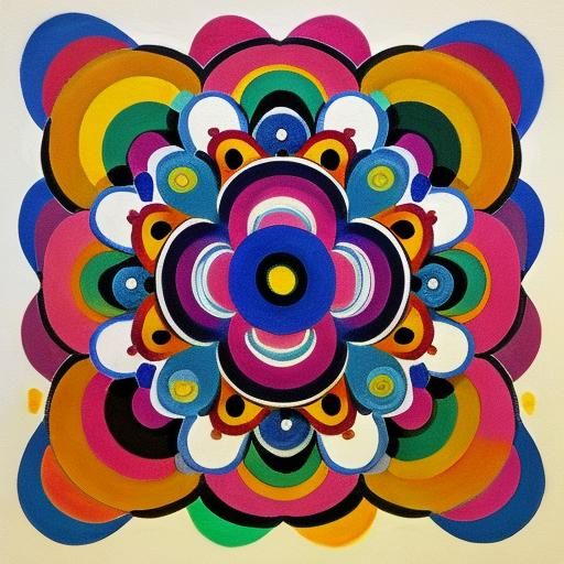 Abstract Flower in Kandinsky Style