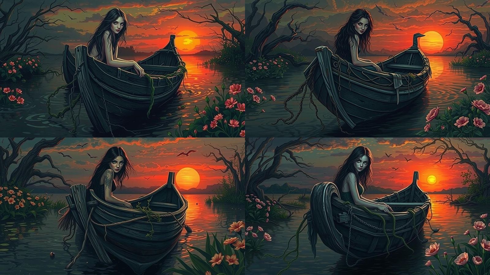 Swamp Queen in Dark Fantasy Color Print Style
