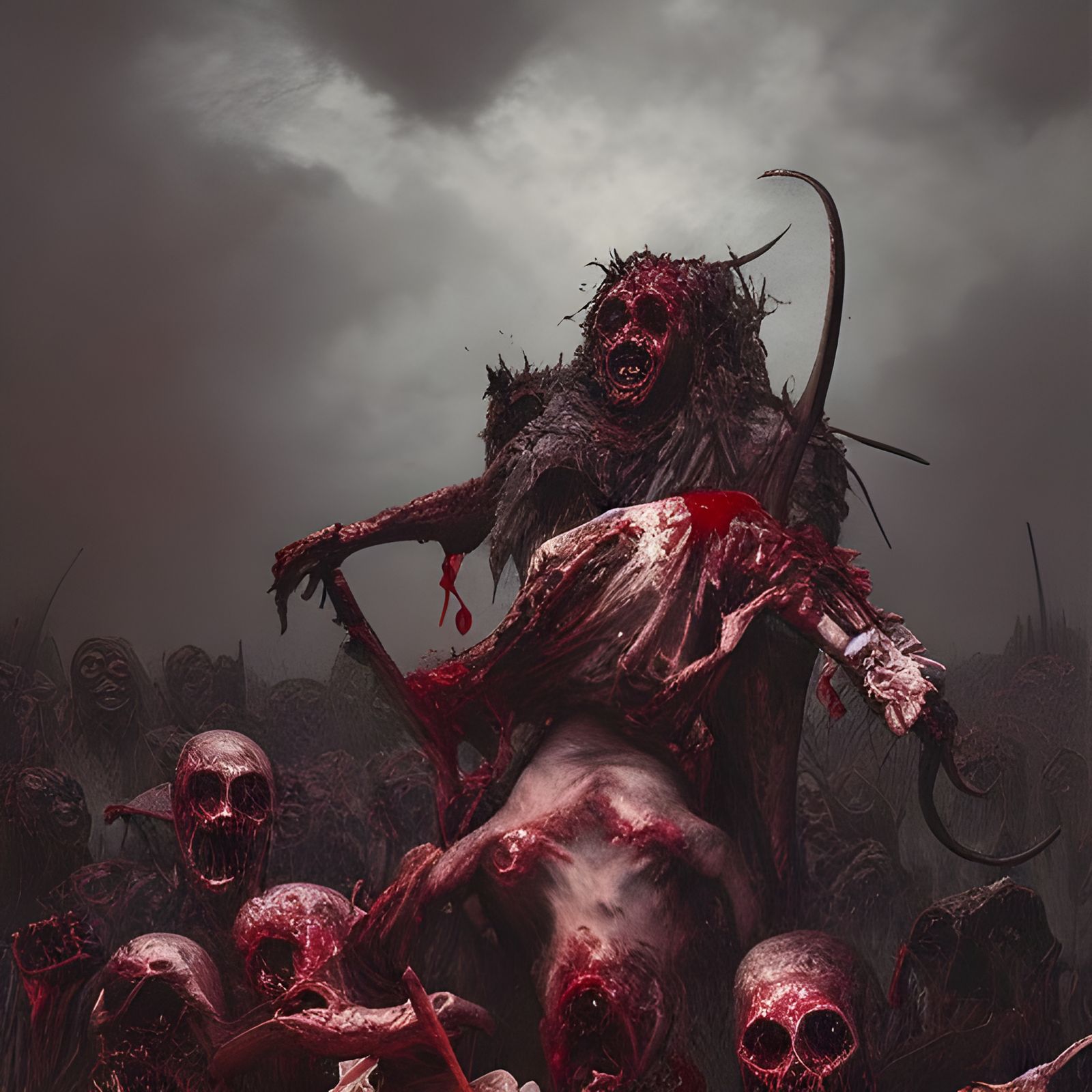Zombie Demon Farmer's Dark Fantasy Art