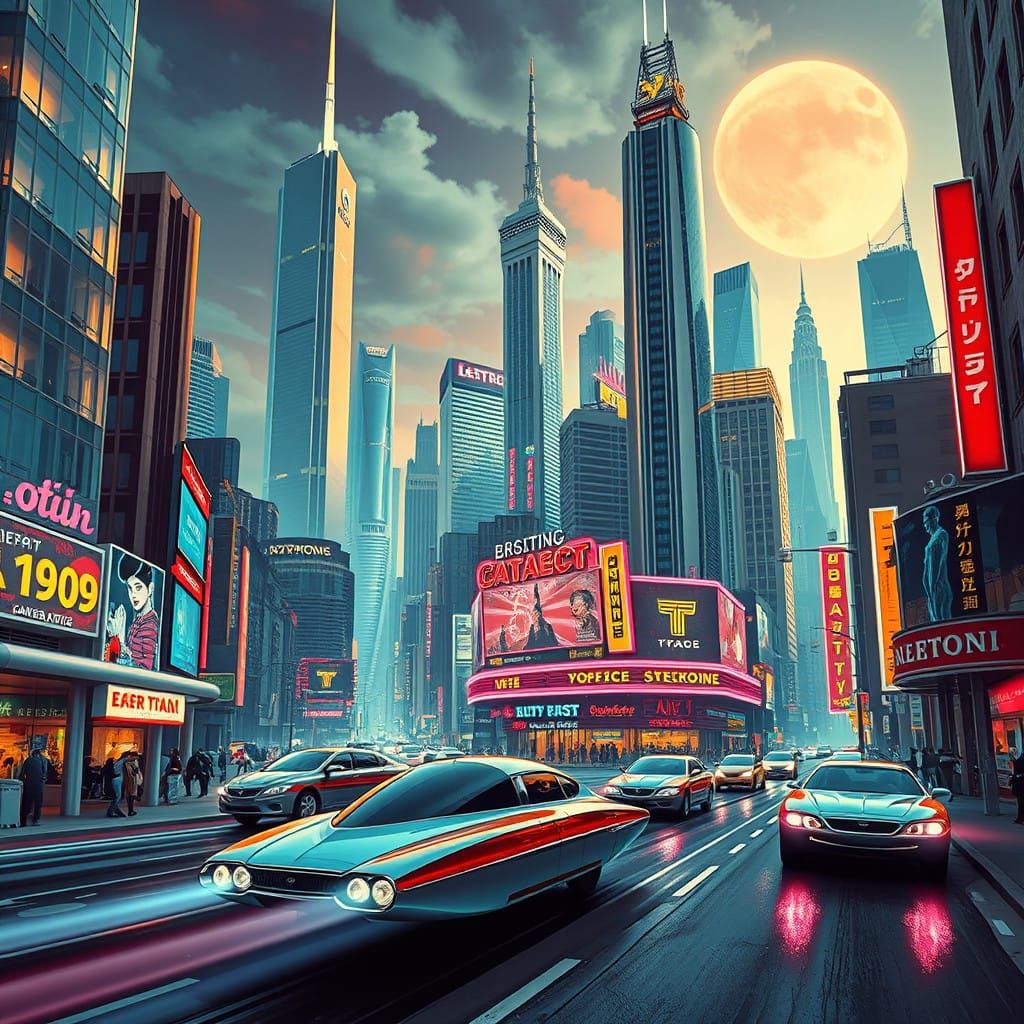 Retro Futuristic Cityscape Inspired by The Jetsons