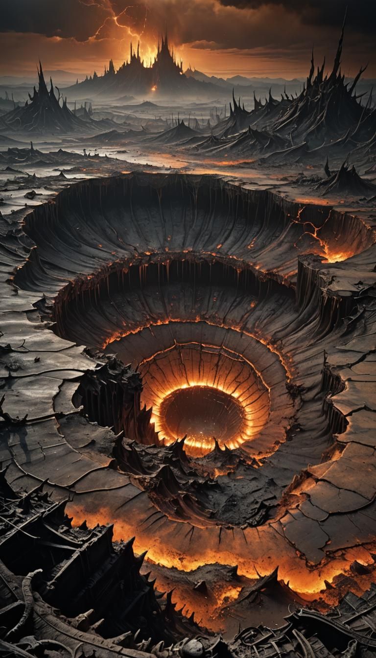 Apocalyptic Landscape: Earth Tearing Apart in Eerie Surreali...