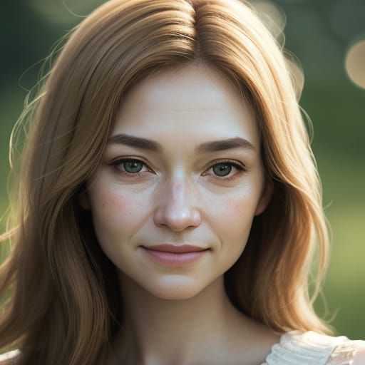 Intimate Portrait with Kind Eyes in Film Grain Style